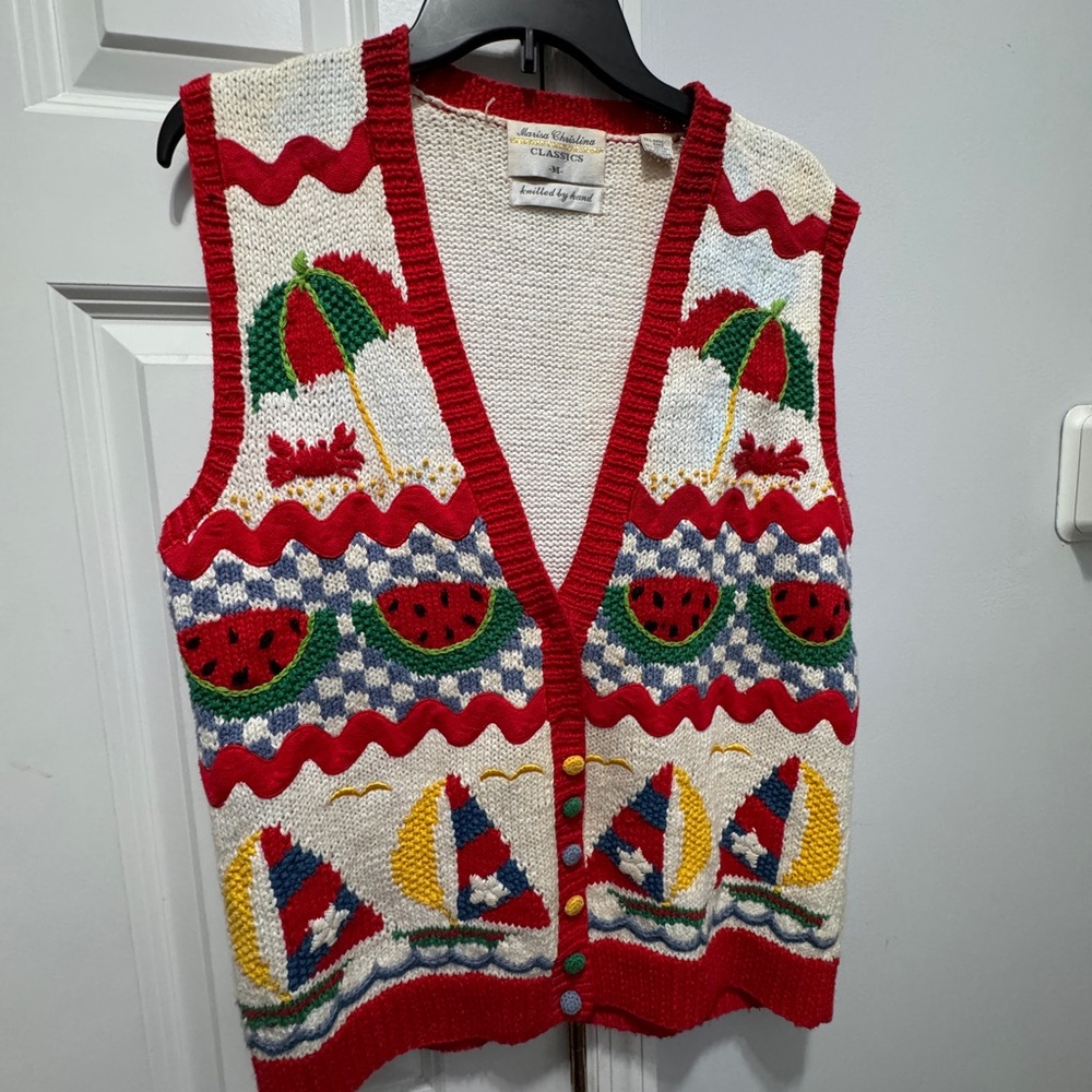 Marisa Christina classics size M hand knitted vest